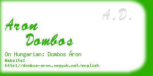 aron dombos business card